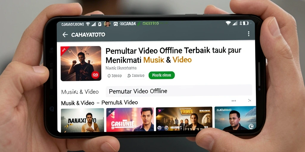 Antarmuka CAHAYATOTO dengan fitur Pemutar Video Offline yang menarik.