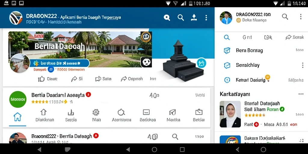 Tampilan antarmuka pengguna DRAGON222 untuk berita daerah.