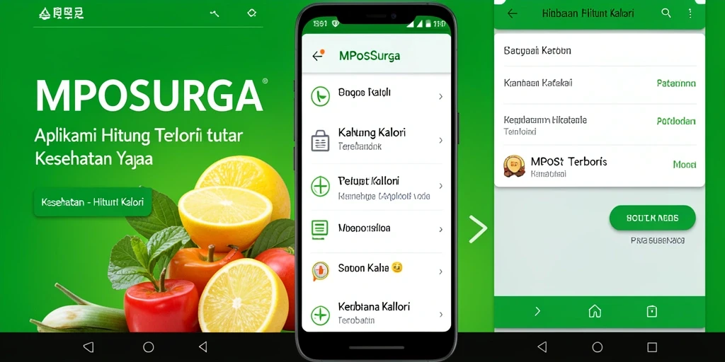 Tampilan antarmuka MPOSURGA yang mudah digunakan untuk Hitung Kalori.