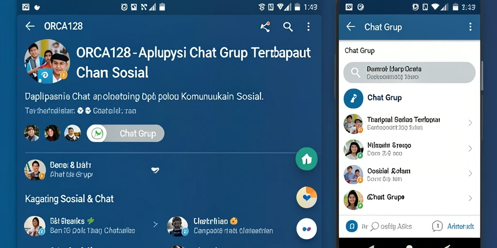 Tampilan antarmuka ORCA128 dengan fungsi Chat Grup yang interaktif.