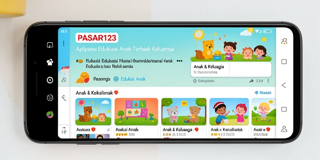 Tampilan antarmuka PASAR123 yang ramah anak dan mendidik.
