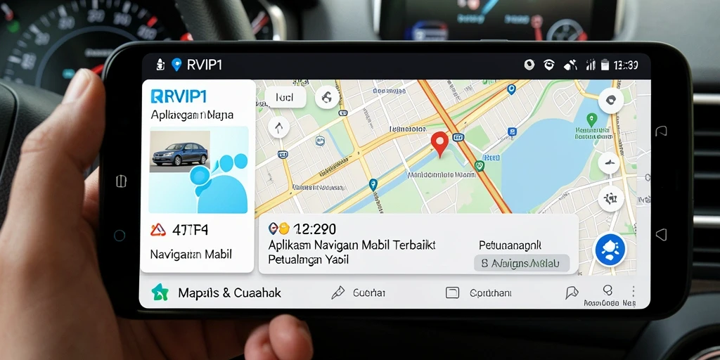 Tampilan antarmuka aplikasi RVIP1 untuk Navigasi Mobil yang intuitif.