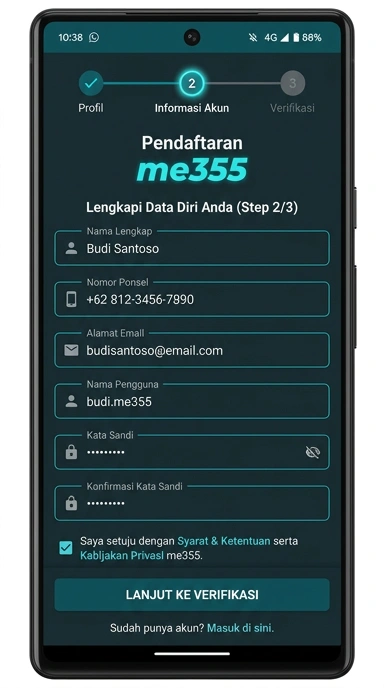 Cara Membuat Akun Baru di me355 Dengan Mudah